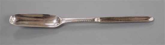 A George III silver feather edge marrow scoop, Charles Hougham, London, 1780, 21.2cm.